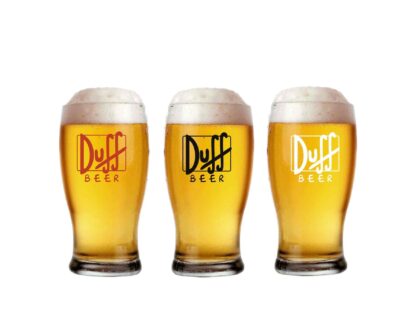 Vaso Pinta Cerveza DUFF Rojo, negro o Blanco x1