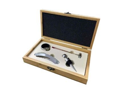 Set Vino x4 Caja Bambu