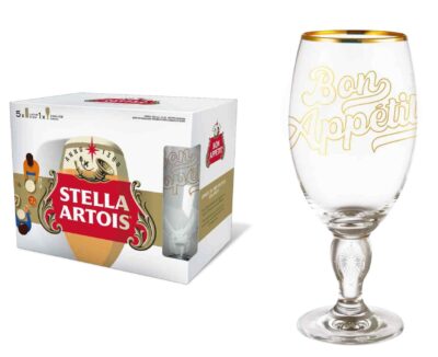 Copa Stella BON APETIT x6u (logo stella original y agregado bon apetit)