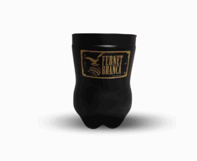 Vaso Base Botella Fernet Branca Negro con Dorado x6u