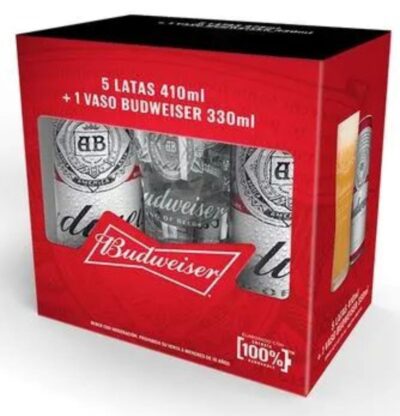 Gp Bud (Vaso bud350 + 5 Latas 473) VENCIMIENTO 20/12