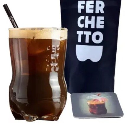 Vaso Ferchetto x1u Suelto c/ Accesorios (Vaso + Mezclador + Posavaso)