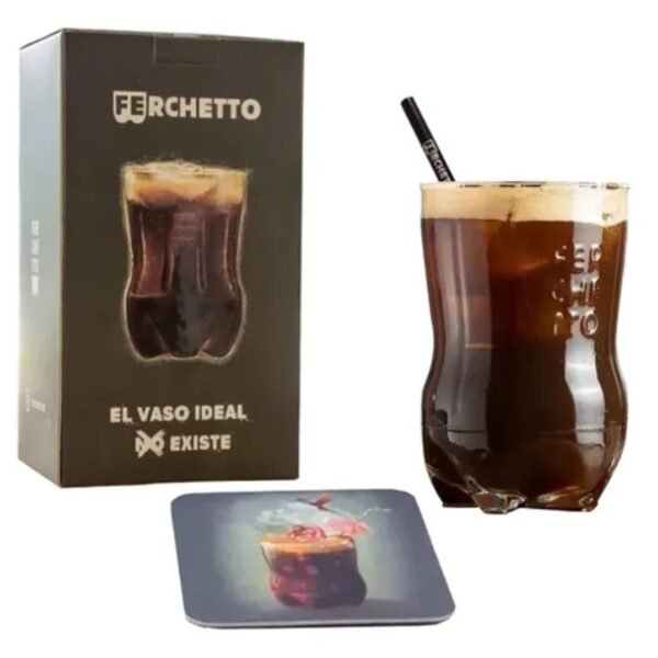 Gift Box Vaso Ferchetto Individual (Caja regalo + vaso + mezclador + posavaso)