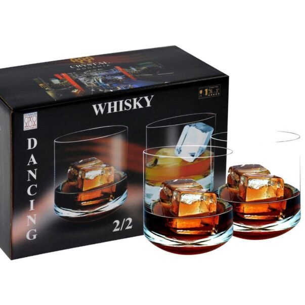 Vaso whisky Crystal Bohemian mareado con diseño de rombos