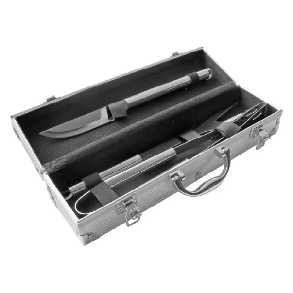 Set de asado en caja metálica tipo valija