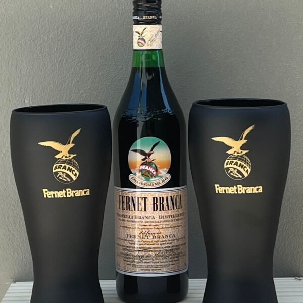 Vaso Fernet Branca Tapin Negro de 1lts x12
