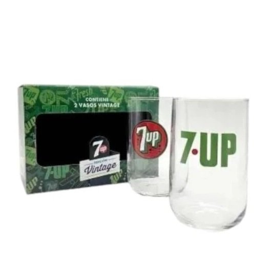 TwoPack Vasos Seven Up Vintage
