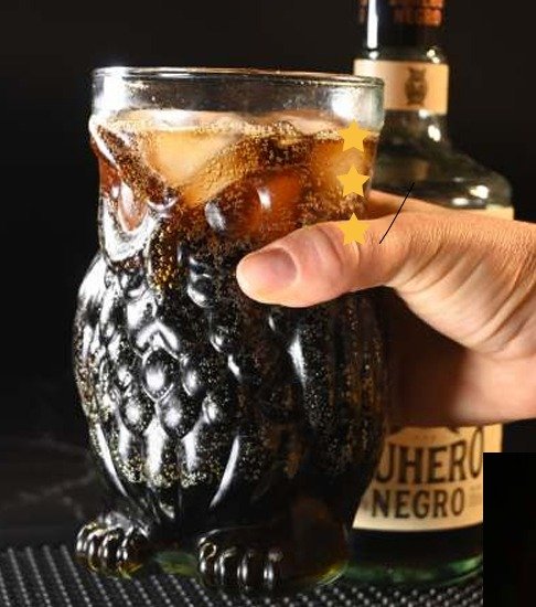 Vaso de vidrio "Buho"