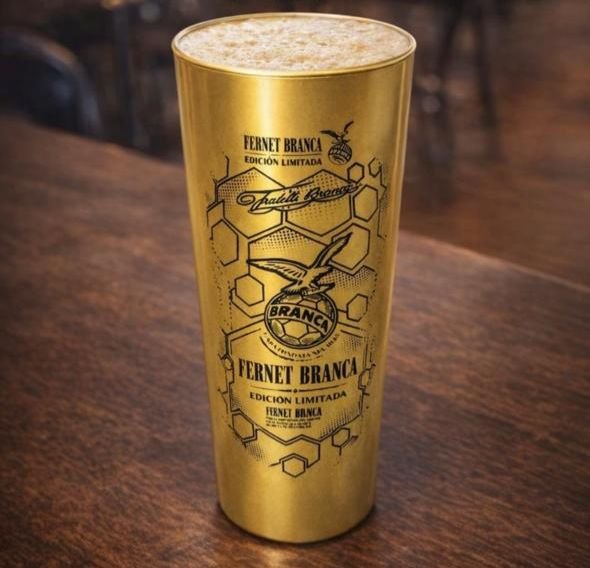 Vaso Maracana Branca Dorado x12