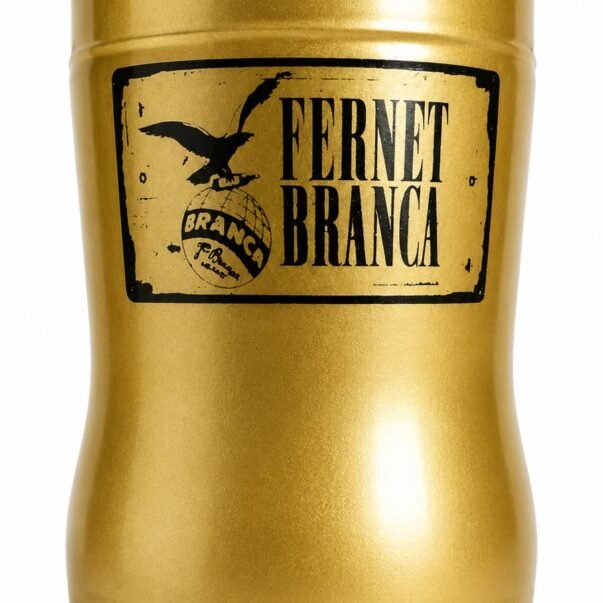 Vaso Base Botella Branca Dorado x6