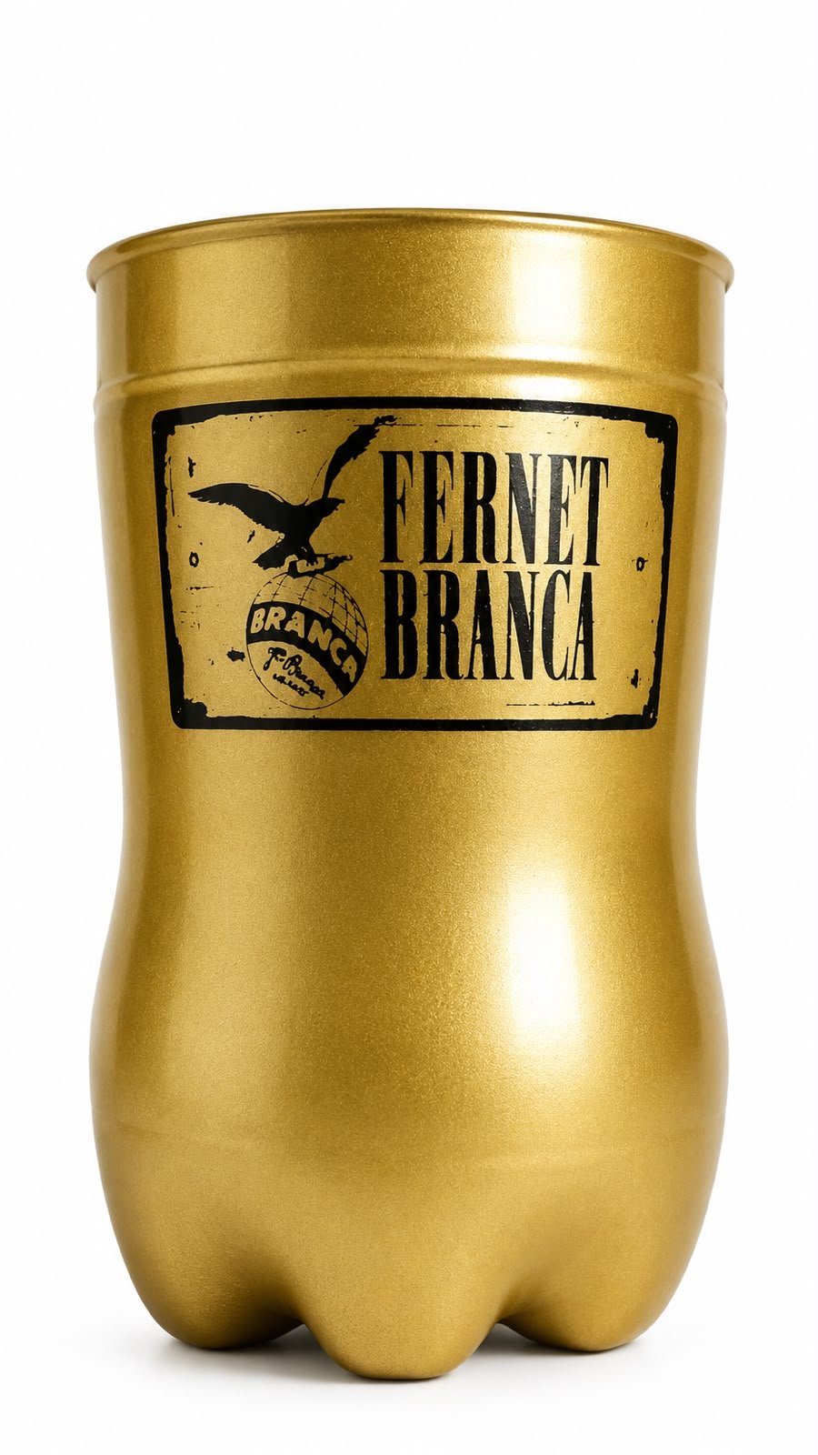 Vaso Base Botella Branca Dorado x6
